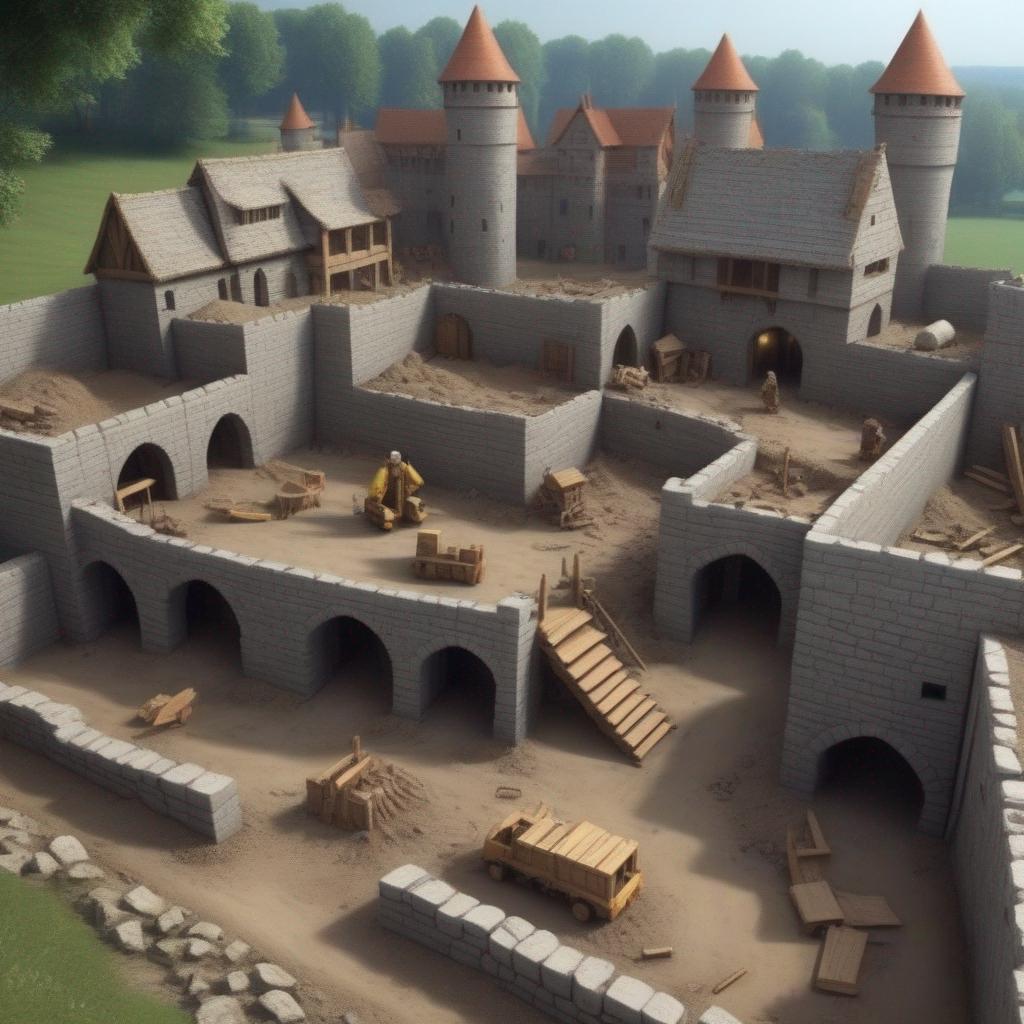 Medieval town under construction.